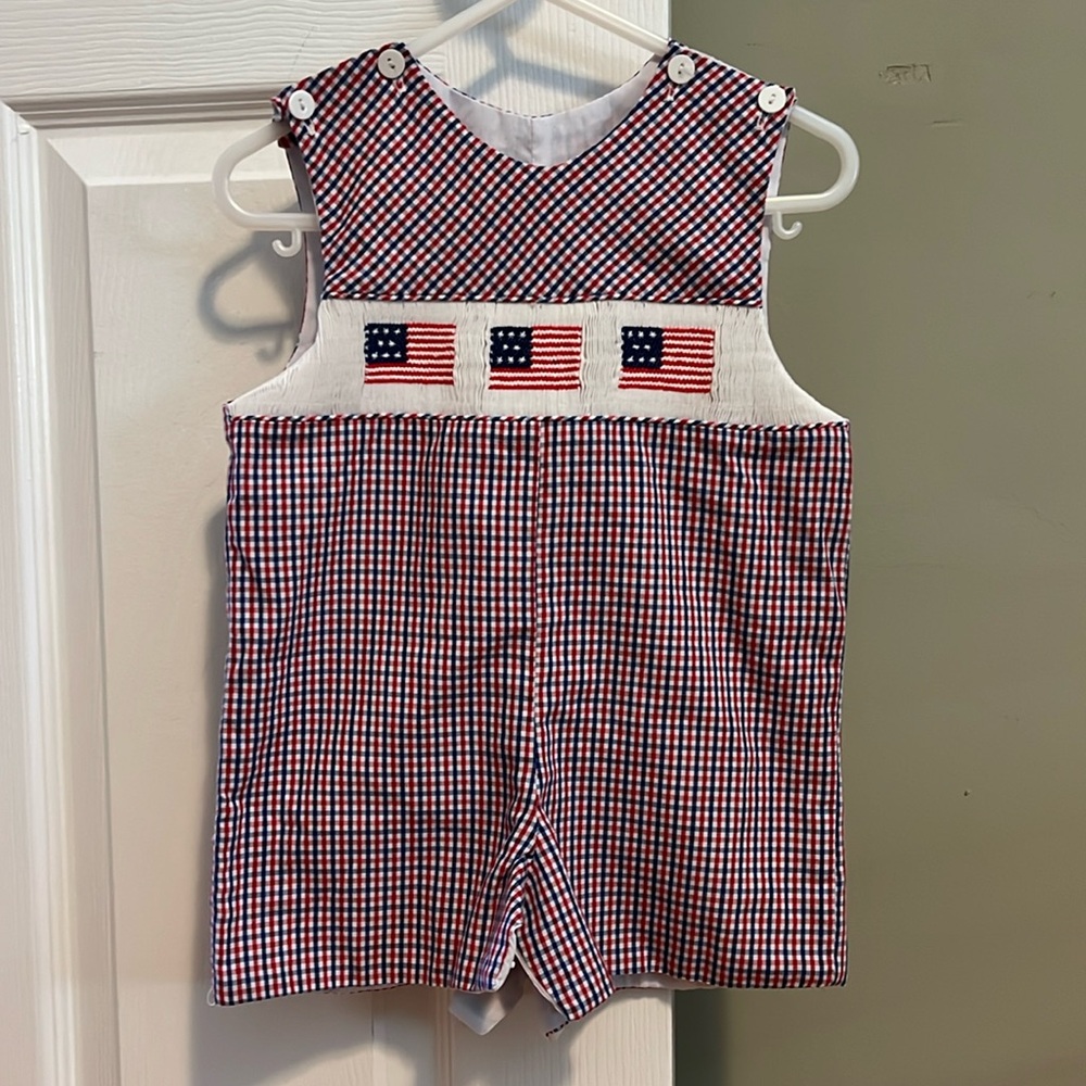 Embroidered American flag romper